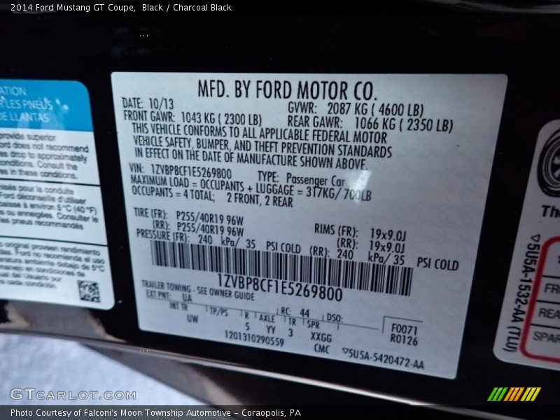 Black / Charcoal Black 2014 Ford Mustang GT Coupe