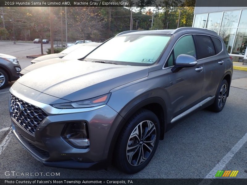 Machine Gray / Espresso/Gray 2019 Hyundai Santa Fe Limited AWD