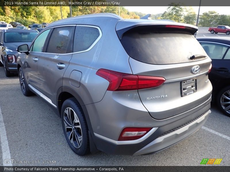 Machine Gray / Espresso/Gray 2019 Hyundai Santa Fe Limited AWD