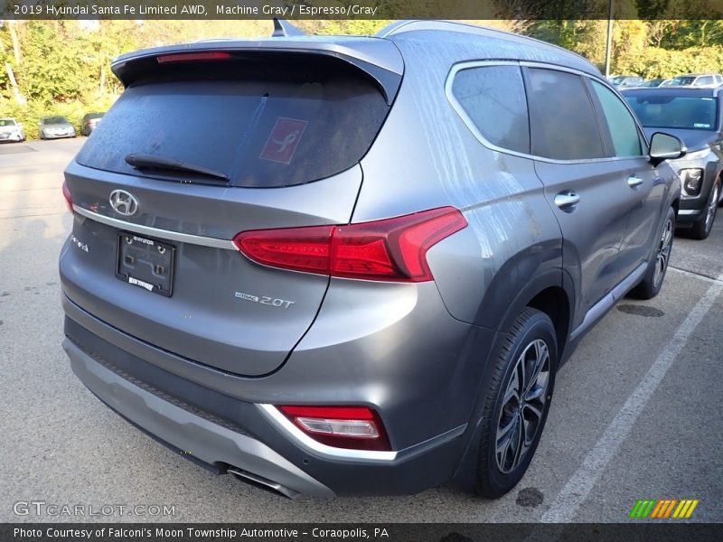 Machine Gray / Espresso/Gray 2019 Hyundai Santa Fe Limited AWD