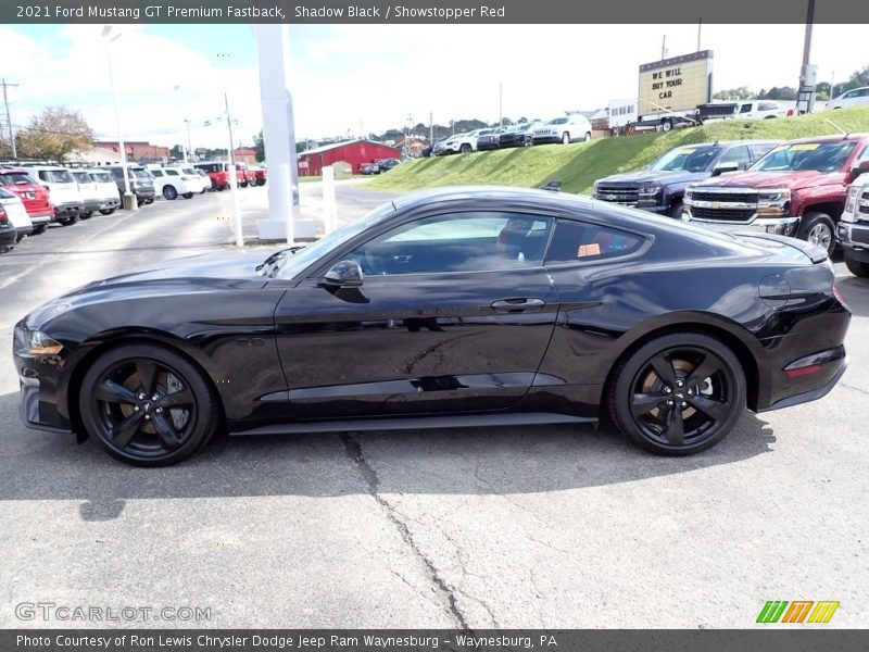 Shadow Black / Showstopper Red 2021 Ford Mustang GT Premium Fastback