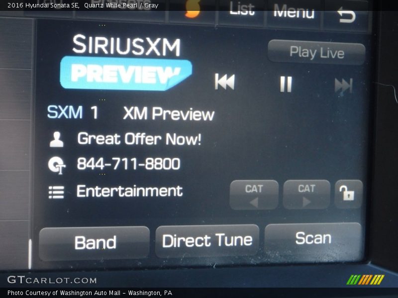 Quartz White Pearl / Gray 2016 Hyundai Sonata SE