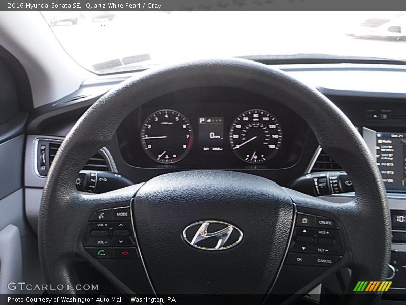 Quartz White Pearl / Gray 2016 Hyundai Sonata SE