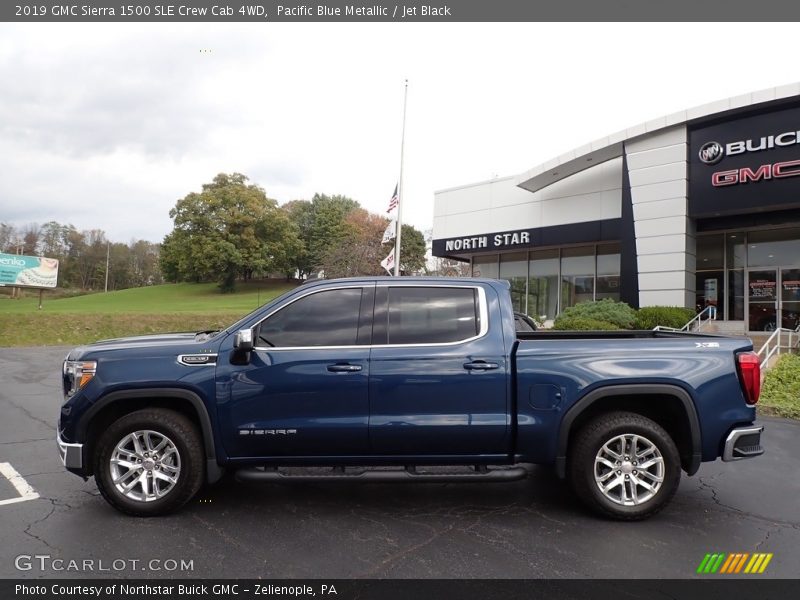 Pacific Blue Metallic / Jet Black 2019 GMC Sierra 1500 SLE Crew Cab 4WD