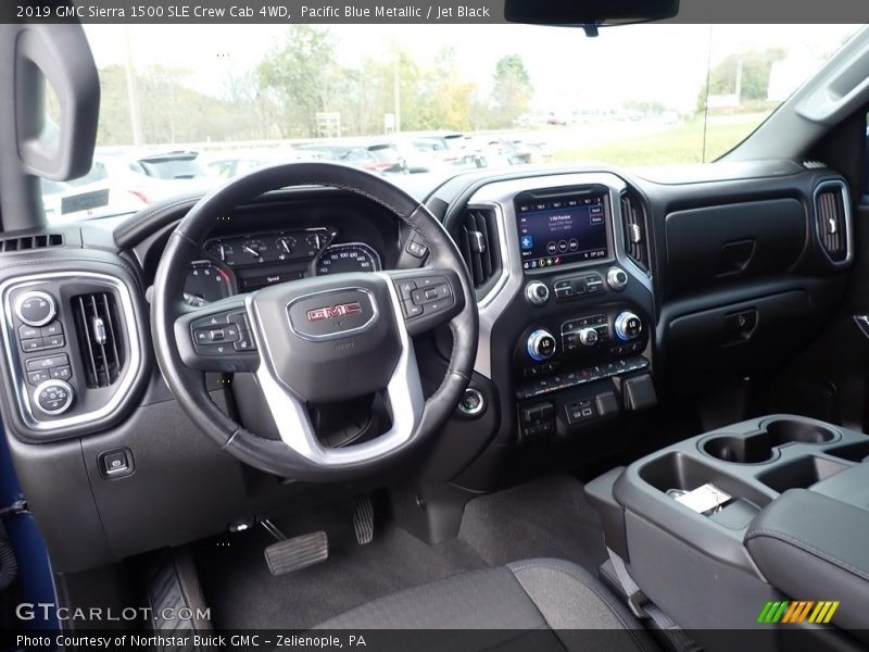 Pacific Blue Metallic / Jet Black 2019 GMC Sierra 1500 SLE Crew Cab 4WD