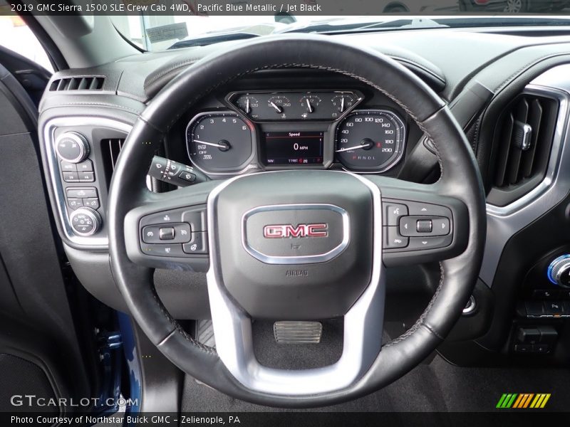Pacific Blue Metallic / Jet Black 2019 GMC Sierra 1500 SLE Crew Cab 4WD