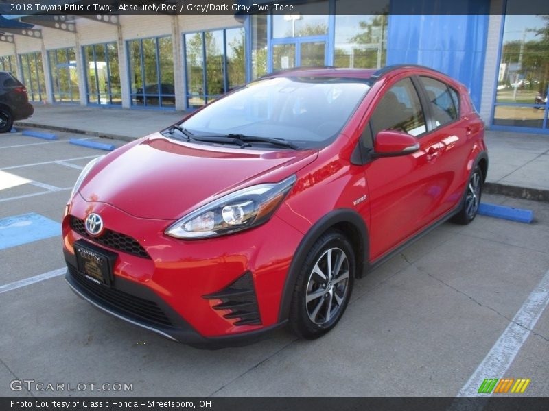 Absolutely Red / Gray/Dark Gray Two-Tone 2018 Toyota Prius c Two