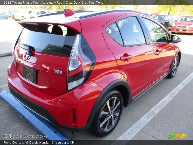 Absolutely Red / Gray/Dark Gray Two-Tone 2018 Toyota Prius c Two