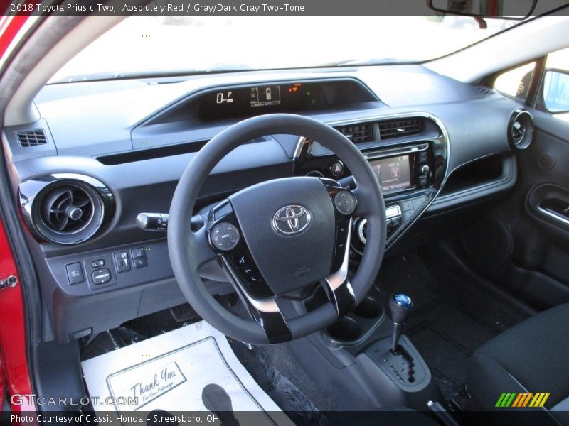 Absolutely Red / Gray/Dark Gray Two-Tone 2018 Toyota Prius c Two