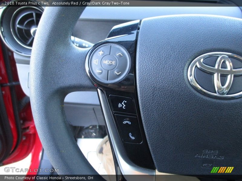 Absolutely Red / Gray/Dark Gray Two-Tone 2018 Toyota Prius c Two