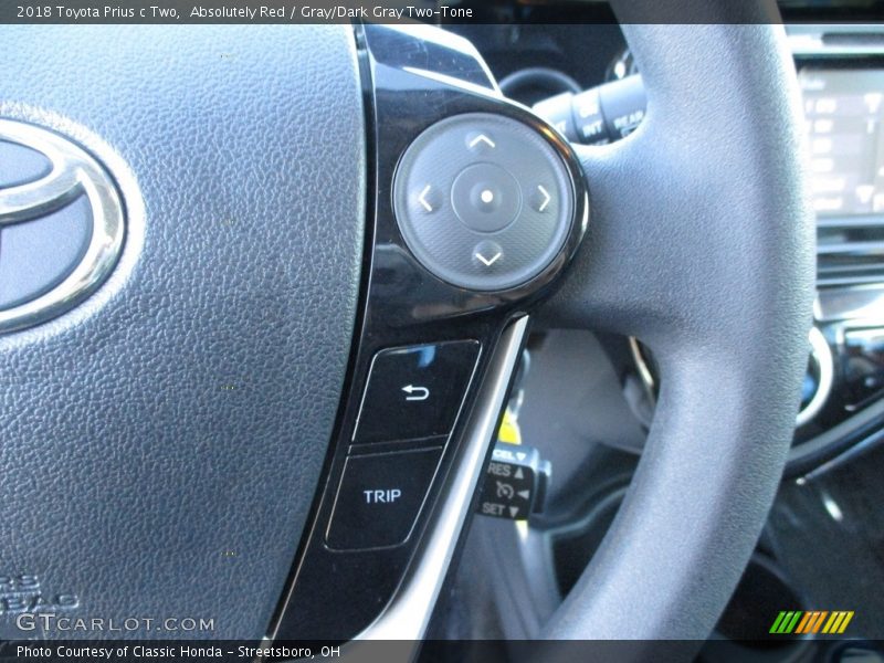 Absolutely Red / Gray/Dark Gray Two-Tone 2018 Toyota Prius c Two