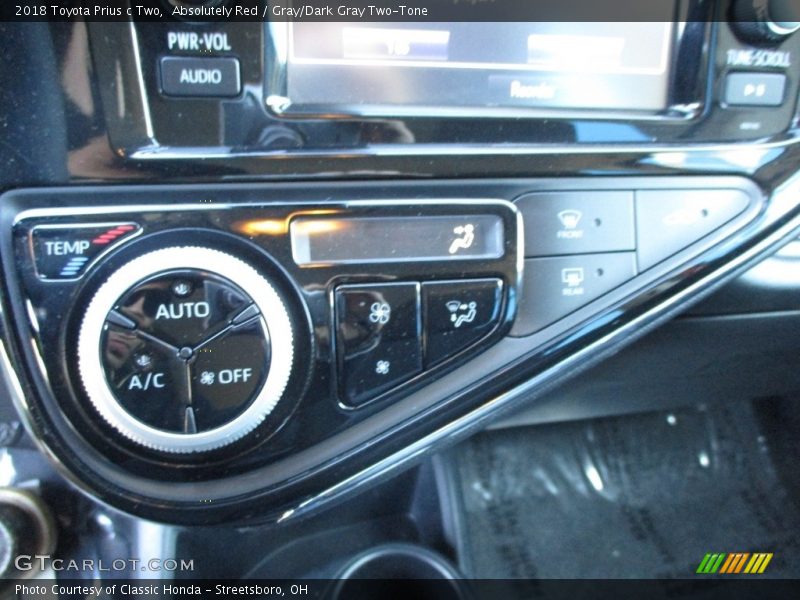 Absolutely Red / Gray/Dark Gray Two-Tone 2018 Toyota Prius c Two