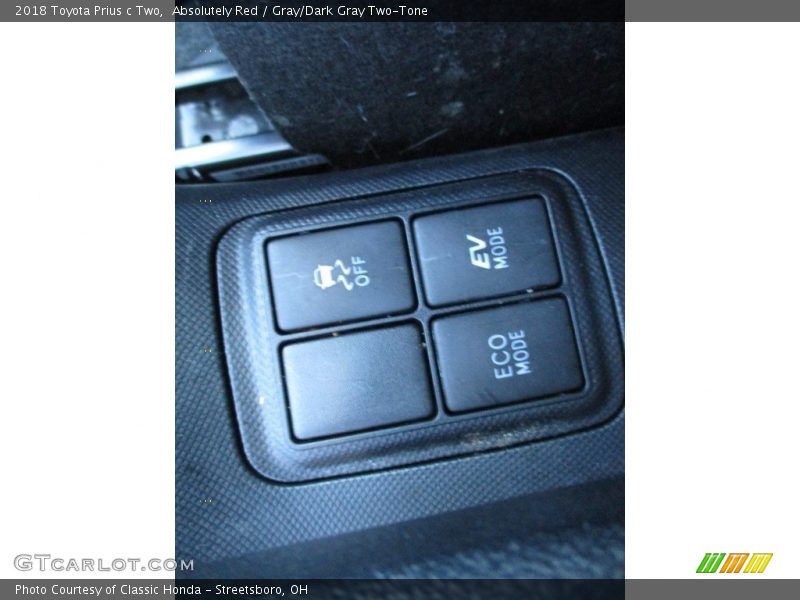 Absolutely Red / Gray/Dark Gray Two-Tone 2018 Toyota Prius c Two