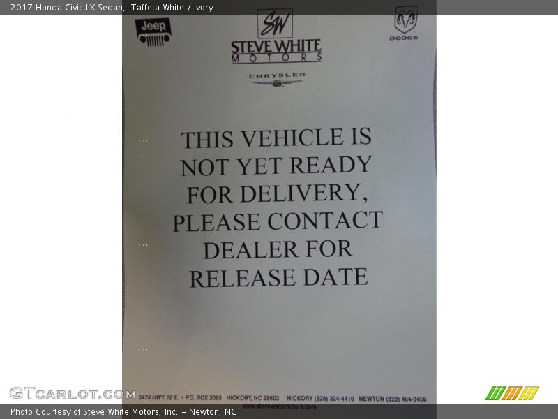 Taffeta White / Ivory 2017 Honda Civic LX Sedan