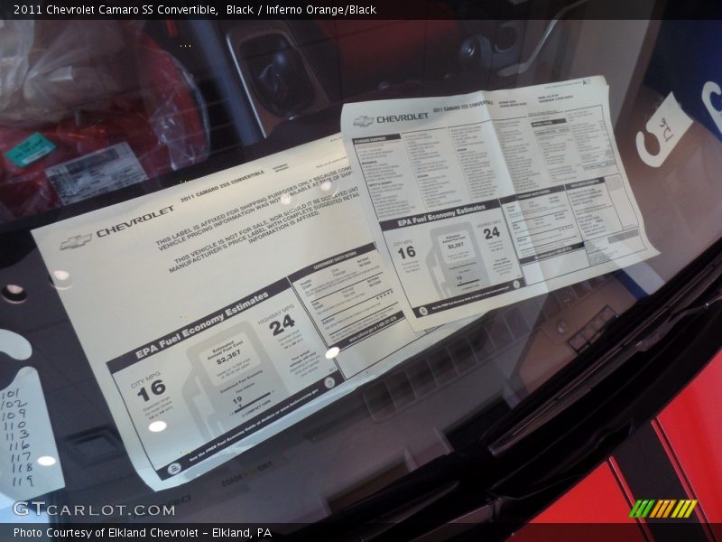 Black / Inferno Orange/Black 2011 Chevrolet Camaro SS Convertible