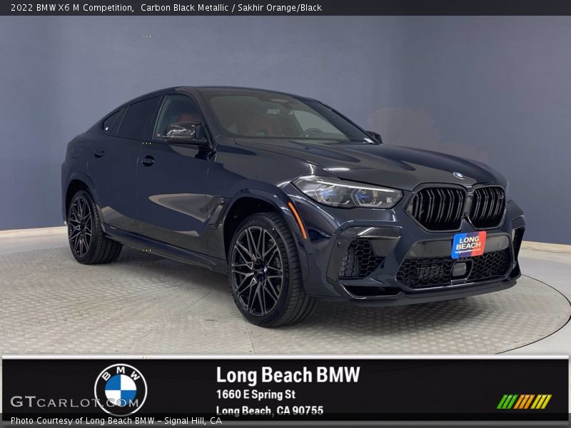 Carbon Black Metallic / Sakhir Orange/Black 2022 BMW X6 M Competition