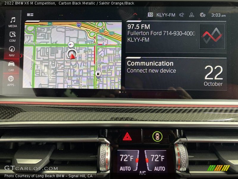 Carbon Black Metallic / Sakhir Orange/Black 2022 BMW X6 M Competition