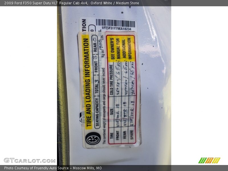 Oxford White / Medium Stone 2009 Ford F350 Super Duty XLT Regular Cab 4x4