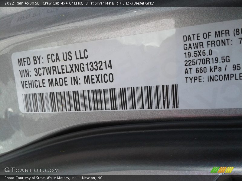 Billet Silver Metallic / Black/Diesel Gray 2022 Ram 4500 SLT Crew Cab 4x4 Chassis