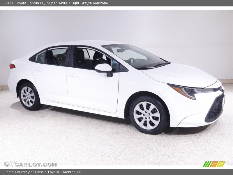 Super White / Light Gray/Moonstone 2021 Toyota Corolla LE