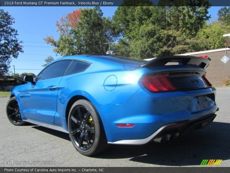 Velocity Blue / Ebony 2019 Ford Mustang GT Premium Fastback
