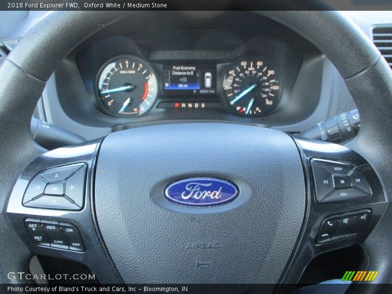Oxford White / Medium Stone 2018 Ford Explorer FWD