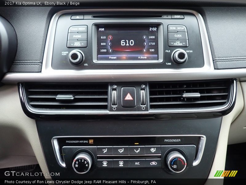 Controls of 2017 Optima LX