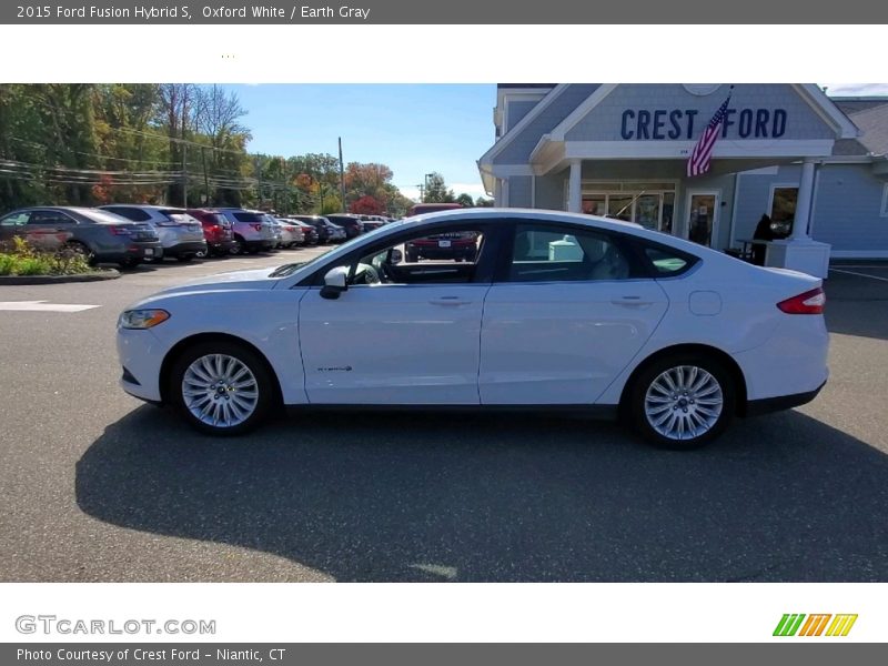 Oxford White / Earth Gray 2015 Ford Fusion Hybrid S