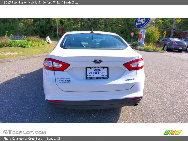 Oxford White / Earth Gray 2015 Ford Fusion Hybrid S