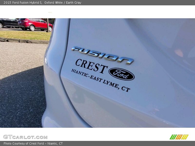 Oxford White / Earth Gray 2015 Ford Fusion Hybrid S