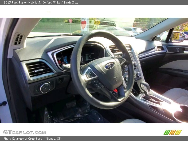 Oxford White / Earth Gray 2015 Ford Fusion Hybrid S