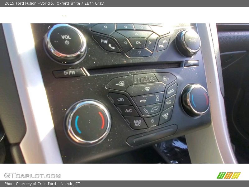 Oxford White / Earth Gray 2015 Ford Fusion Hybrid S