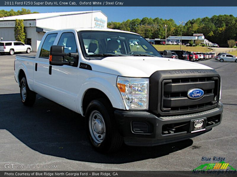 Oxford White / Steel Gray 2011 Ford F250 Super Duty XL Crew Cab