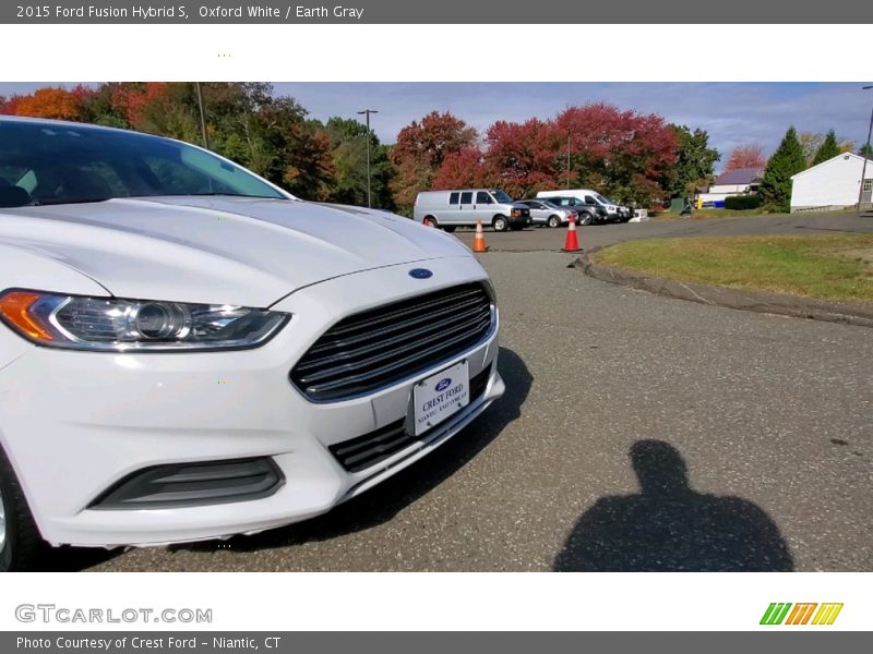 Oxford White / Earth Gray 2015 Ford Fusion Hybrid S