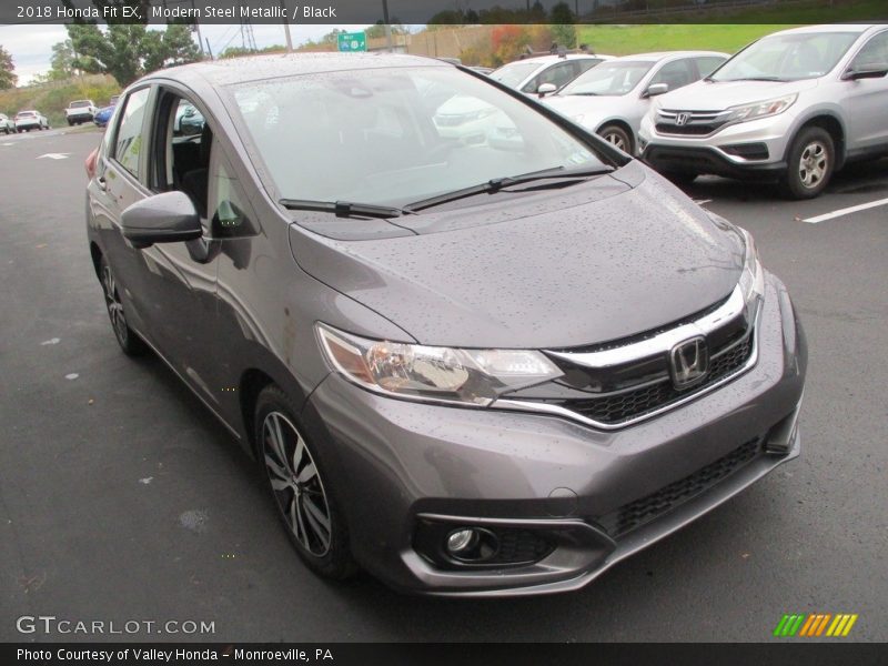 Modern Steel Metallic / Black 2018 Honda Fit EX