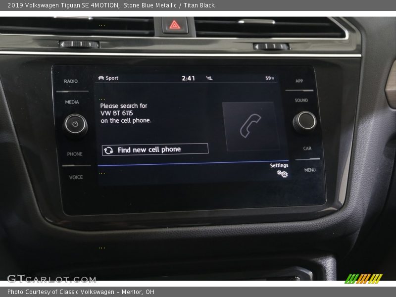 Stone Blue Metallic / Titan Black 2019 Volkswagen Tiguan SE 4MOTION