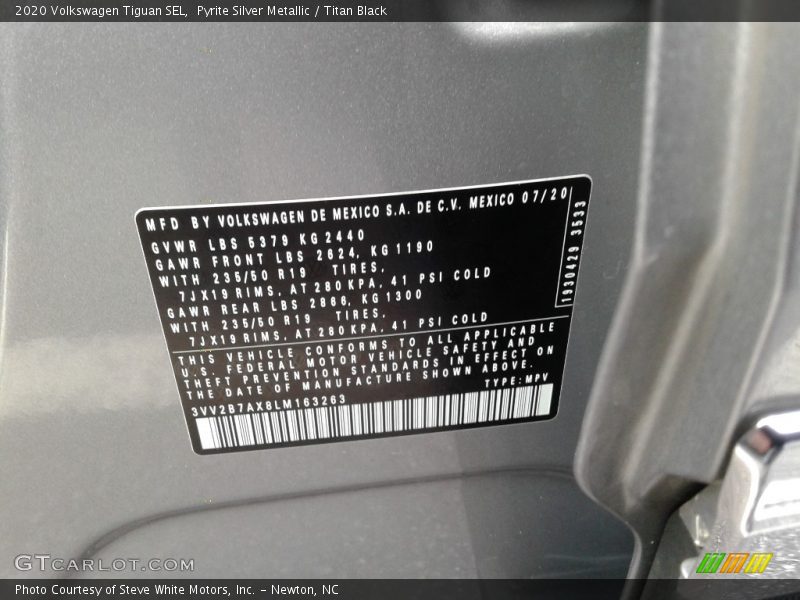 Pyrite Silver Metallic / Titan Black 2020 Volkswagen Tiguan SEL