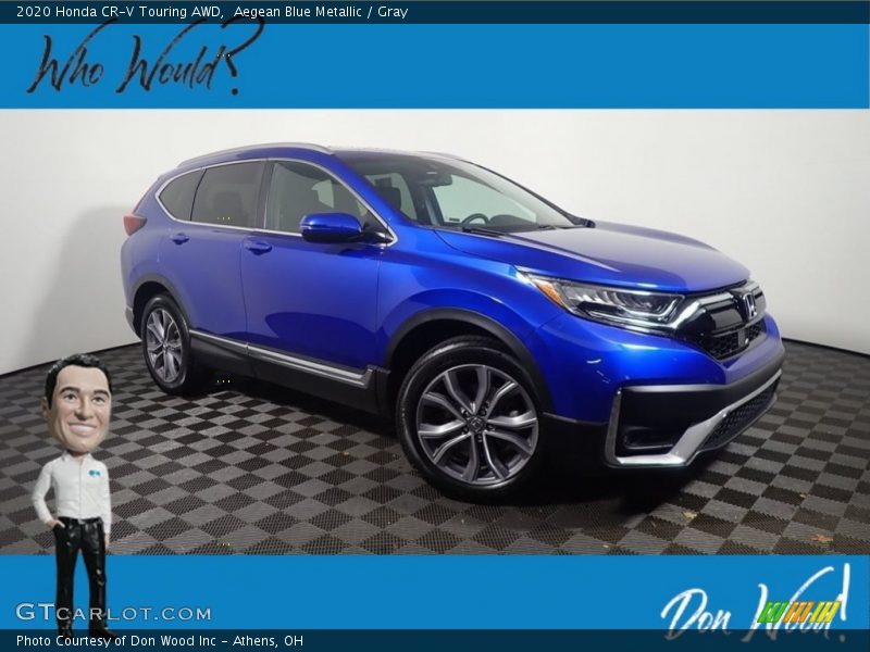 Aegean Blue Metallic / Gray 2020 Honda CR-V Touring AWD