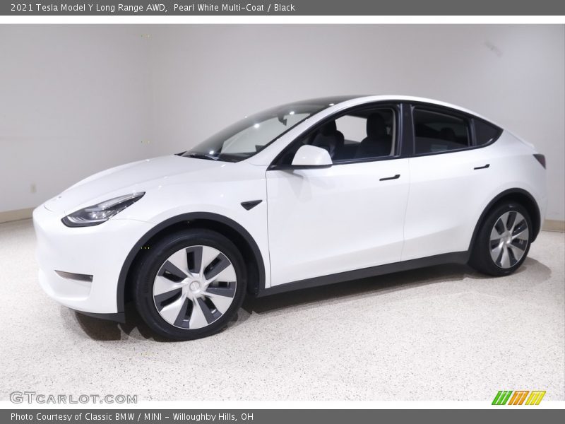 Pearl White Multi-Coat / Black 2021 Tesla Model Y Long Range AWD