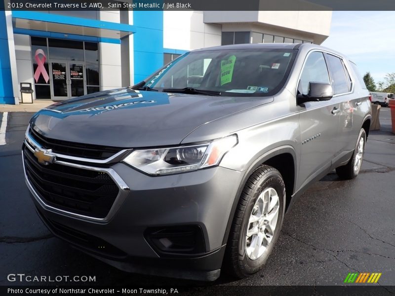 Satin Steel Metallic / Jet Black 2019 Chevrolet Traverse LS AWD