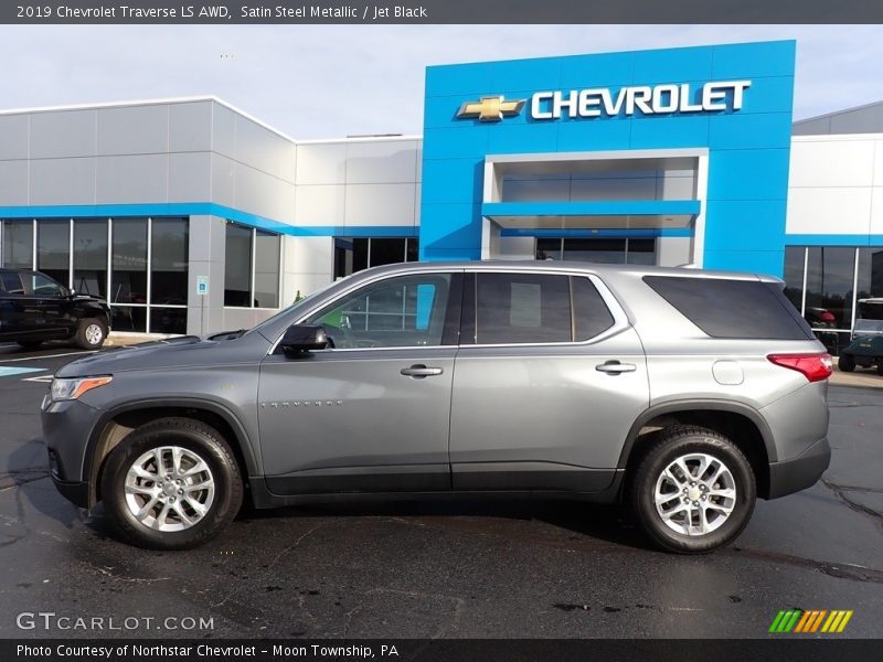 Satin Steel Metallic / Jet Black 2019 Chevrolet Traverse LS AWD