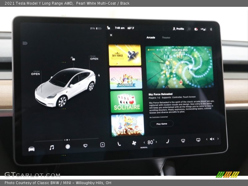 Pearl White Multi-Coat / Black 2021 Tesla Model Y Long Range AWD