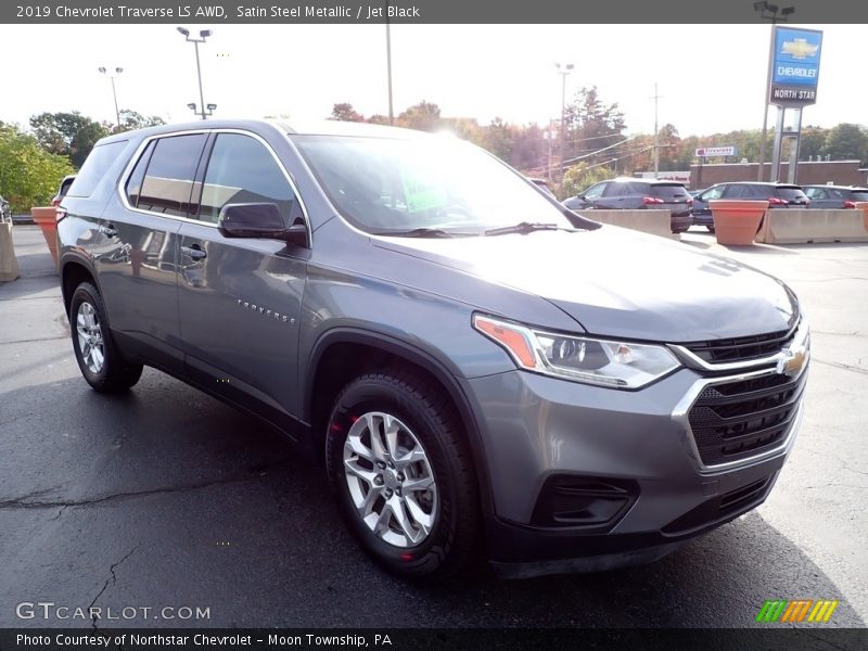 Satin Steel Metallic / Jet Black 2019 Chevrolet Traverse LS AWD