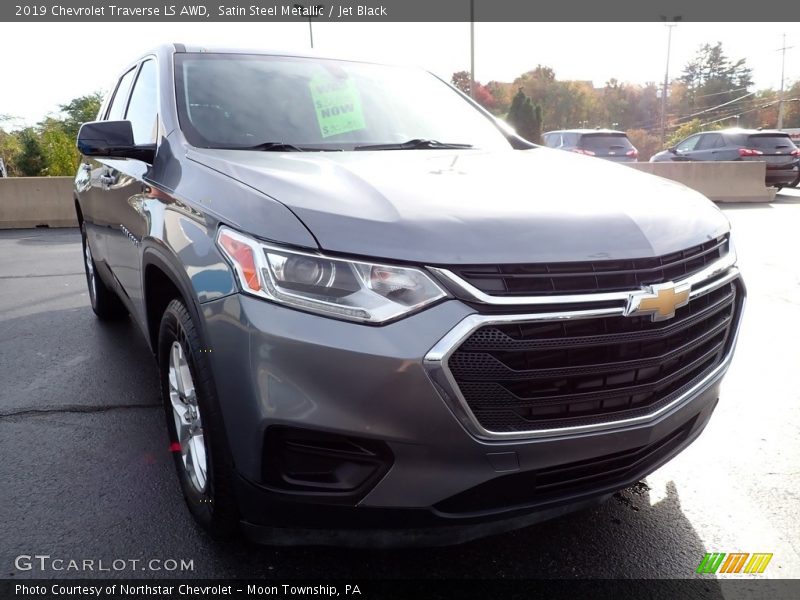 Satin Steel Metallic / Jet Black 2019 Chevrolet Traverse LS AWD