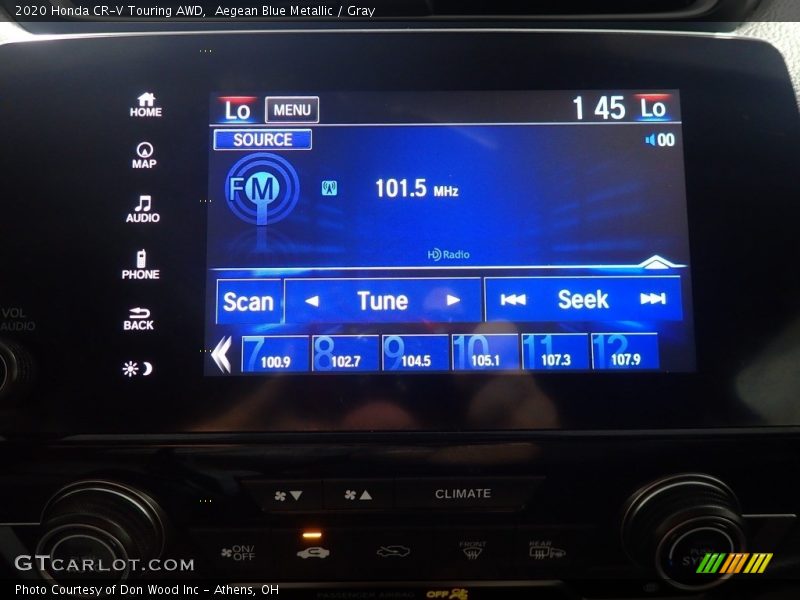 Aegean Blue Metallic / Gray 2020 Honda CR-V Touring AWD