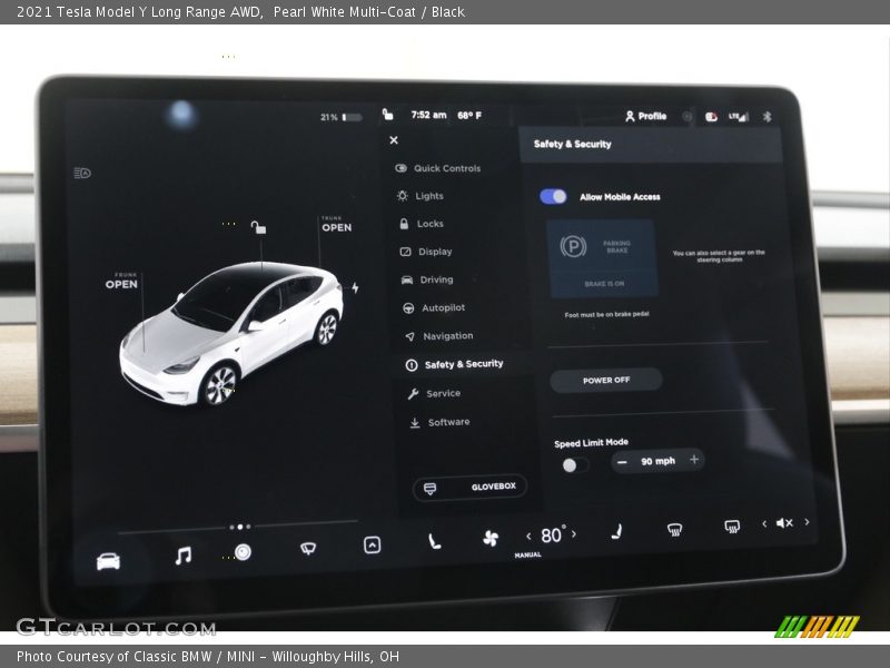 Pearl White Multi-Coat / Black 2021 Tesla Model Y Long Range AWD