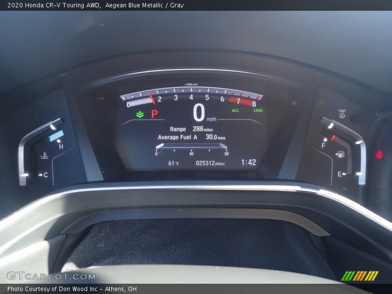 Aegean Blue Metallic / Gray 2020 Honda CR-V Touring AWD