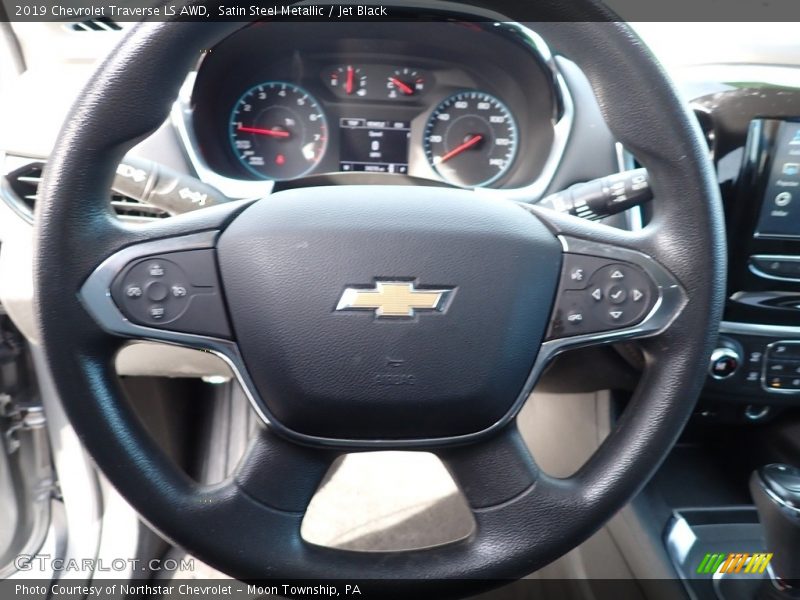 Satin Steel Metallic / Jet Black 2019 Chevrolet Traverse LS AWD