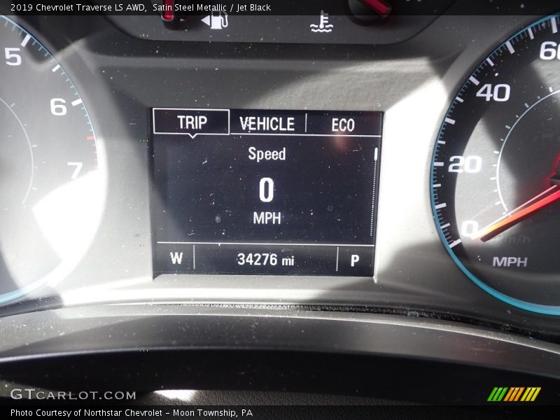 Satin Steel Metallic / Jet Black 2019 Chevrolet Traverse LS AWD