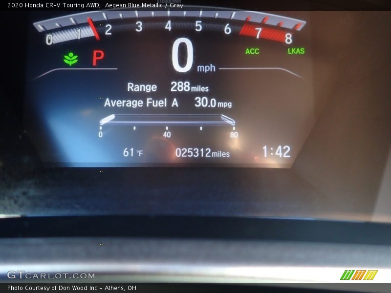 Aegean Blue Metallic / Gray 2020 Honda CR-V Touring AWD